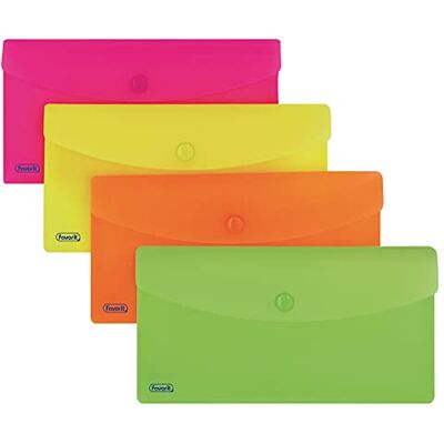 Favorit Kuvert med Neon, DL, Polypropylen, Matt, 5-pack Blandade färger Favorit Kuvert med Neon, DL, Polypropylen, Matt, 5-pack Blandade färger