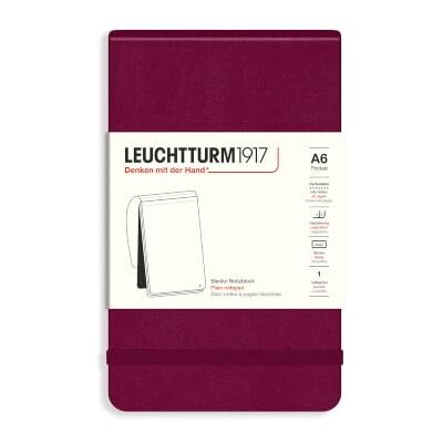 LEUCHTTURM1917 364403 anteckningsblock ficka (A6), inbundet lock, 94 numrerade sidor, tom, port röd LEUCHTTURM1917 364403 anteckningsblock ficka (A6), inbundet lock, 94 numrerade sidor, tom, port röd