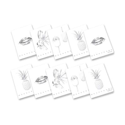 Pigna , Maxi-anteckningsbok monokrom silver, A4, papper invändigt 100 g/m², 72 sidor + försättsblad, invändigt 0C, linjer med marginal, olika motiv, förpackning med 10 stycken Pigna , Maxi-anteckningsbok monokrom silver, A4, papper invändigt 100 g/m², 72 sidor + försättsblad, invändigt 0C, linjer med marginal, olika motiv, förpackning med 10 stycken