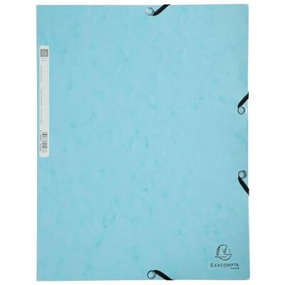 Exacompta Aquarelskjorta i laminerad kartong 400 g tre elastiska flikar A4 pastellblå-5U- Exacompta Aquarelskjorta i laminerad kartong 400 g tre elastiska flikar A4 pastellblå-5U-