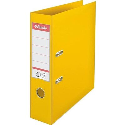 Esselte , A4 Spak Arch File, 75 mm ryggrad, 500 ark kapacitet, PP, plastskydd, nr 1 mekanism, filer och mappar, gul, 5-pack, 162520, Back 75 mm Esselte , A4 Spak Arch File, 75 mm ryggrad, 500 ark kapacitet, PP, plastskydd, nr 1 mekanism, filer och mappar, gul, 5-pack, 162520, Back 75 mm