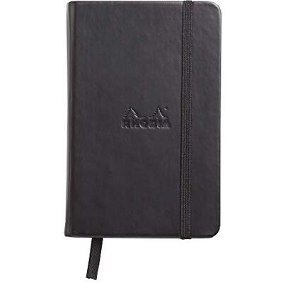 Rhodia 118069C – styv svart webbanteckningsbok – A6 – fodrad – 192 sidor – Clairefontaine elfenbenspapper 90 g/m – bokmärke, elastisk stängning – fodral i fuskläder Rhodia 118069C – styv svart webbanteckningsbok – A6 – fodrad – 192 sidor – Clairefontaine elfenbenspapper 90 g/m – bokmärke, elastisk stängning – fodral i fuskläder