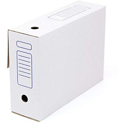 ONLY BOXES KARTOX File Box Automatic Assembly 38.7 x 11.5 x 28 Folio Size 115 mm Spine Pack of 20 White ONLY BOXES KARTOX File Box Automatic Assembly 38.7 x 11.5 x 28 Folio Size 115 mm Spine Pack of 20 White