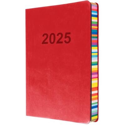 Collins Edge regnbåge 2025 dagbok – A5 dag till sidplanerare (med möten) – röd – (ED151.U15-25) – daglig planerare med mjuka beröringsskydd och färgade sidkanter Collins Edge regnbåge 2025 dagbok – A5 dag till sidplanerare (med möten) – röd – (ED151.U15-25) – daglig planerare med mjuka beröringsskydd och färgade sidkanter