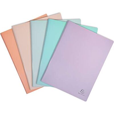 Exacompta Ref 88360E 1 Aquarel dokumentmapp 30 släta kristallklara fickor 5 slumpmässiga pastellfärger 60 vyer för A4 storlek 24 x 32 cm halvstyvt polypropenhölje Exacompta Ref 88360E 1 Aquarel dokumentmapp 30 släta kristallklara fickor 5 slumpmässiga pastellfärger 60 vyer för A4 storlek 24 x 32 cm halvstyvt polypropenhölje