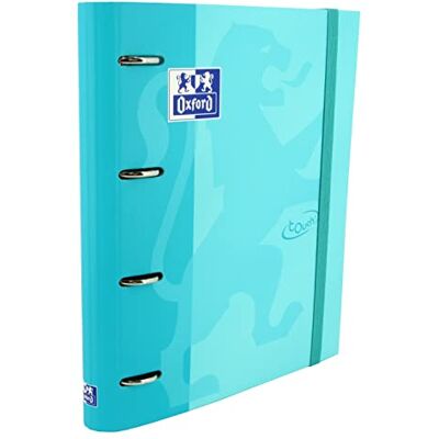 Oxford , mapp 4 ringar A4 inbundet lock, gummilås, reservgaller 5 x 5 och 5 färgade band, dekalark, färg blå touch 400165360 Oxford , mapp 4 ringar A4 inbundet lock, gummilås, reservgaller 5 x 5 och 5 färgade band, dekalark, färg blå touch 400165360