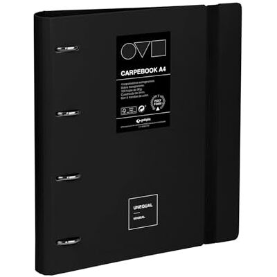 Grafoplás Grafoplas A4-arkivskåp med 4 ringar Polyfoam Carpebook Robust och ultralätt Unik minisvart Inkluderar reservdel, avdelare och kuvert Perfekt för att organisera skolmaterial Grafoplás Grafoplas A4-arkivskåp med 4 ringar Polyfoam Carpebook Robust och ultralätt Unik minisvart Inkluderar reservdel, avdelare och kuvert Perfekt för att organisera skolmaterial