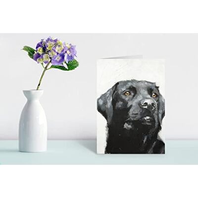 James Coates Svart Labrador-kort, gratulationskort med målning av ett Black Lab av , A5-storlek, blank insida James Coates Svart Labrador-kort, gratulationskort med målning av ett Black Lab av , A5-storlek, blank insida