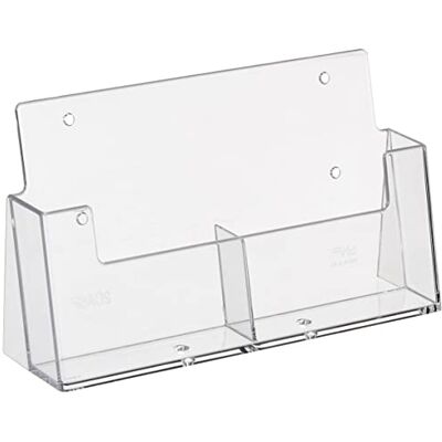 Taymar DIN A6 broschyrstativ med 2 fack, transparent Taymar DIN A6 broschyrstativ med 2 fack, transparent