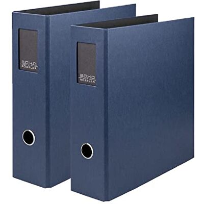 Rössler 1317452909-2 S.O.H.O mapp DIN A4, 2 stycken, med spakmekanik och ryggskylt, ryggbredd 85 mm, marinblå, 285 x 85 x 320 mm Rössler 1317452909-2 S.O.H.O mapp DIN A4, 2 stycken, med spakmekanik och ryggskylt, ryggbredd 85 mm, marinblå, 285 x 85 x 320 mm