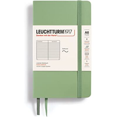 LEUCHTTURM1917 363951 Notebook Pocket (A6), mjukt omslag, 123 numrerade sidor, salvia, linjerad LEUCHTTURM1917 363951 Notebook Pocket (A6), mjukt omslag, 123 numrerade sidor, salvia, linjerad