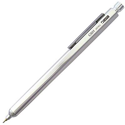 オート Ohto Needle Point GS01-S7 kulspetspenna i aluminium, 0,7 mm, mjukt bläck, svart bläck, silver オート Ohto Needle Point GS01-S7 kulspetspenna i aluminium, 0,7 mm, mjukt bläck, svart bläck, silver