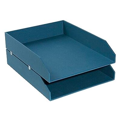 Exacompta Ref. 14603E Set med 2 Office By Me brevinkast för A4+ dokument mått 13 x 26 x 33,7 cm i hård kartong med halkfria fötter färg ankblå Exacompta Ref. 14603E Set med 2 Office By Me brevinkast för A4+ dokument mått 13 x 26 x 33,7 cm i hård kartong med halkfria fötter färg ankblå