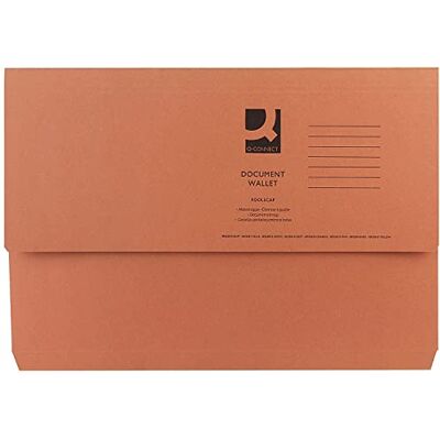 Q-Connect dokumentplånbok Foolscap orange (förpackning med 50) Q-Connect dokumentplånbok Foolscap orange (förpackning med 50)