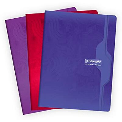 Clairefontaine 7496C – anteckningsbok/skolhäfte calligraphe DIN A4 24 x 32 cm, 70 ark, fransk linjatur, 70 g, häftad, sorterad färg, 1 styck Clairefontaine 7496C – anteckningsbok/skolhäfte calligraphe DIN A4 24 x 32 cm, 70 ark, fransk linjatur, 70 g, häftad, sorterad färg, 1 styck