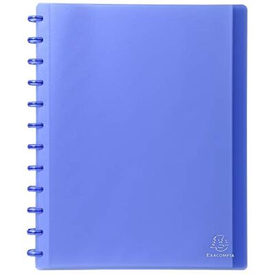 Exacompta Ref 86352E 1 löstagbar ringpärm med 30 löstagbara fickor 60 vyer för A4-dokument storlek 24,5 x 31 cm genomskinlig hård pärm färg blå Exacompta Ref 86352E 1 löstagbar ringpärm med 30 löstagbara fickor 60 vyer för A4-dokument storlek 24,5 x 31 cm genomskinlig hård pärm färg blå
