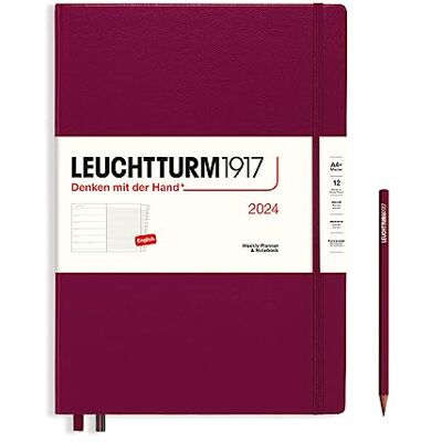 LEUCHTTURM1917 367692 veckokalender och anteckningsbok Master (A4+) 2024, 12 månader, Port Red, Engelsk LEUCHTTURM1917 367692 veckokalender och anteckningsbok Master (A4+) 2024, 12 månader, Port Red, Engelsk