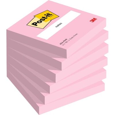 Post-it självhäftande märkesanteckningar, rosa, 76 mm x 76 mm, 6 Count, 100 ark/dyna, 6 dynor/förpackning Post-it självhäftande märkesanteckningar, rosa, 76 mm x 76 mm, 6 Count, 100 ark/dyna, 6 dynor/förpackning