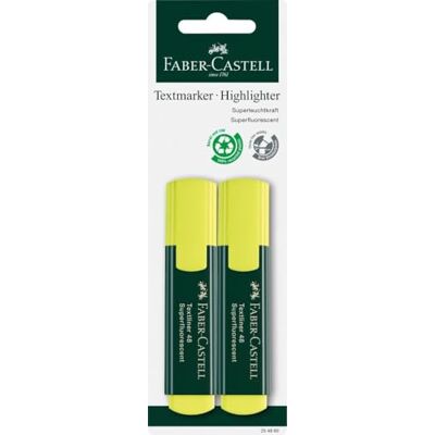 Faber-Castell 254890 Blister 2 Textliner 48, gul Faber-Castell 254890 Blister 2 Textliner 48, gul