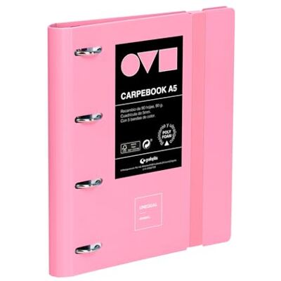 Grafoplás Grafoplas A4-ringpärm med 4 ringar, polyfoam foliebok, robust och ultralätt, rosa minimal, inkluderar reservdel, avdelare och kuvert, perfekt för att organisera skolmaterial Grafoplás Grafoplas A4-ringpärm med 4 ringar, polyfoam foliebok, robust och ultralätt, rosa minimal, inkluderar reservdel, avdelare och kuvert, perfekt för att organisera skolmaterial