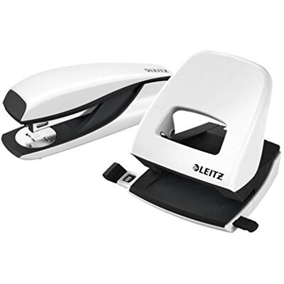 Leitz WOW Häftapparat och hålslag, 30 ark, vit, 50951001 Leitz WOW Häftapparat och hålslag, 30 ark, vit, 50951001