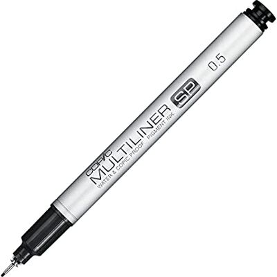 Copic Multiliner SP svart pigment bläckmarkör SP 0,5 mm, för konst och hantverk, färgning, grafik, highlighter, design, anime, professionella och nybörjare, konsttillbehör och målarböcker Copic Multiliner SP svart pigment bläckmarkör SP 0,5 mm, för konst och hantverk, färgning, grafik, highlighter, design, anime, professionella och nybörjare, konsttillbehör och målarböcker