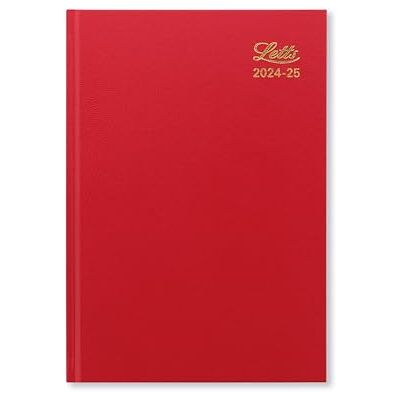 Letts of London Standard A5 akademisk 2024/2025 veckodagbok röd Letts of London Standard A5 akademisk 2024/2025 veckodagbok röd
