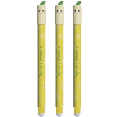Eberhard Faber 599062 – Kulspetspenna raderbar citron, 3 fruity rase it pennor, gelpenna blå 0,7 mm Eberhard Faber 599062 – Kulspetspenna raderbar citron, 3 fruity rase it pennor, gelpenna blå 0,7 mm