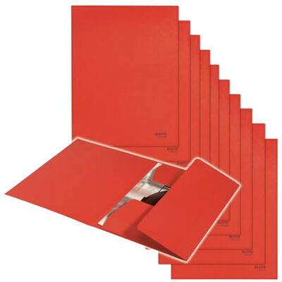 Leitz Mapp kartong 3 klaffar a4 recycle 100% röd 39060025 Leitz Mapp kartong 3 klaffar a4 recycle 100% röd 39060025