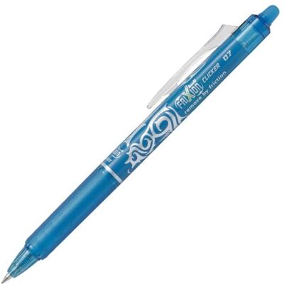 PILOT Frixion Clicker infällbar raderbar rullboll 0,7 mm spets – ljusblå, låda med 12 PILOT Frixion Clicker infällbar raderbar rullboll 0,7 mm spets – ljusblå, låda med 12