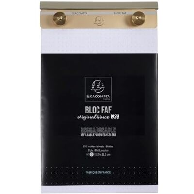 Exacompta Ref 12123E FAF Desk Pad No.3-185 x 115mm in Size, Refillable with Recharge Pads, Stable When Writing, Non-Slip Feet Dot Ruled Paper, FSC-Certified Exacompta Ref 12123E FAF Desk Pad No.3-185 x 115mm in Size, Refillable with Recharge Pads, Stable When Writing, Non-Slip Feet Dot Ruled Paper, FSC-Certified