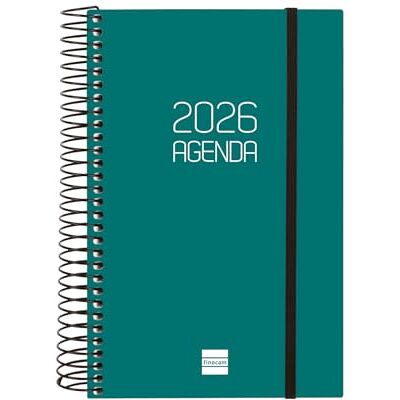 Finocam Spiralplanerare 2026 1 dag sida januari december (12 månader) Årlig dagbok 2026 med gummi Spiral Basics Opaque polypropenlock grön katalansk Finocam Spiralplanerare 2026 1 dag sida januari december (12 månader) Årlig dagbok 2026 med gummi Spiral Basics Opaque polypropenlock grön katalansk