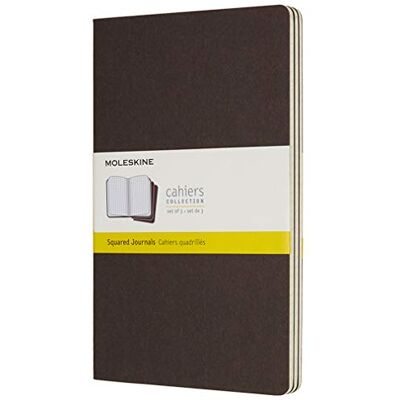 Moleskine Cahier quadrille grand format cafe set de 3 Moleskine Cahier quadrille grand format cafe set de 3
