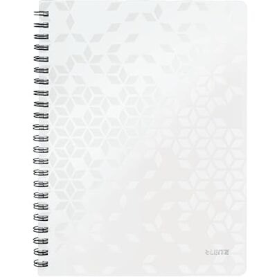 Leitz WOW Anteckningsblock med mjuk pärm, A4, 80 ark, rutad, spiralbundet, vitt papper, 80 g/m2, vit, 46380001 Leitz WOW Anteckningsblock med mjuk pärm, A4, 80 ark, rutad, spiralbundet, vitt papper, 80 g/m2, vit, 46380001