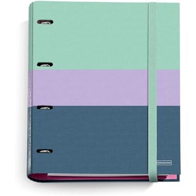 Miquelrius A4-mapp, arkivmapp med 4 ringar + 100 ark 70 g/m² påfyllning, 5 mm rutnät, gummiförslutning, Rider Purple Collection Miquelrius A4-mapp, arkivmapp med 4 ringar + 100 ark 70 g/m² påfyllning, 5 mm rutnät, gummiförslutning, Rider Purple Collection