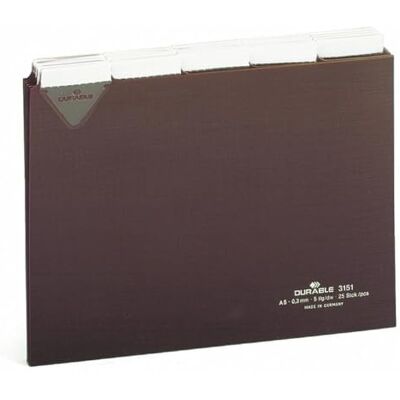 Durable 315111 Ledkort med instick A5L, brun, 25 stycken Durable 315111 Ledkort med instick A5L, brun, 25 stycken