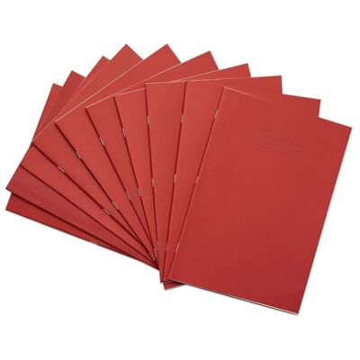 Rhino Träningsbok för brevpapper A4 80 sidor 5 mm fyrkantig träningsbok röd inlärningsresurser skolböcker 10-pack, VEX668-2215-8 Rhino Träningsbok för brevpapper A4 80 sidor 5 mm fyrkantig träningsbok röd inlärningsresurser skolböcker 10-pack, VEX668-2215-8