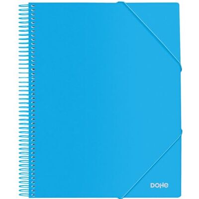 DOHE Mapp med 20 fodral och spiral A4 (24 x 31 cm), elastisk gummiförslutning, polypropylen hårt lock 800 mikron, kontorsmaterial blå DOHE Mapp med 20 fodral och spiral A4 (24 x 31 cm), elastisk gummiförslutning, polypropylen hårt lock 800 mikron, kontorsmaterial blå