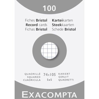 Exacompta 10 paket med 100 vita fyrkantiga 5 x 5 ostansade 74 x 105 mm fyrkantiga indexkort för bläckstråleskrivare, laserskrivare och kopiatorer (13200B) Exacompta 10 paket med 100 vita fyrkantiga 5 x 5 ostansade 74 x 105 mm fyrkantiga indexkort för bläckstråleskrivare, laserskrivare och kopiatorer (13200B)