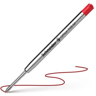 Schneider Office 708 M kulspetspenna refill set med 10 stycken röd Schneider Office 708 M kulspetspenna refill set med 10 stycken röd