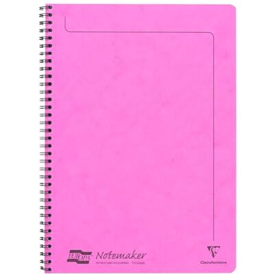 Clairefontaine Ref 3084Z Europa Notemaker sidobunden anteckningsbok (120 sidor) A4-storlek, 90 gsm borstat velumpapper, mikroperforerade ark, fodrade linjaler rosa Clairefontaine Ref 3084Z Europa Notemaker sidobunden anteckningsbok (120 sidor) A4-storlek, 90 gsm borstat velumpapper, mikroperforerade ark, fodrade linjaler rosa