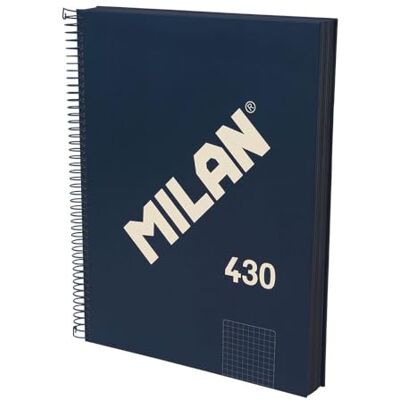 MILAN A4 inbunden anteckningsbok med rutat papper 5 x 5 mm – 120 ark 95 gr/m² gummikollektion 430 – blå MILAN A4 inbunden anteckningsbok med rutat papper 5 x 5 mm – 120 ark 95 gr/m² gummikollektion 430 – blå