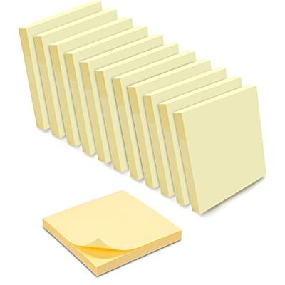 Waytex flyttbara självhäftande noter 12 block med 100 gula ark 75 x 75 mm Waytex flyttbara självhäftande noter 12 block med 100 gula ark 75 x 75 mm
