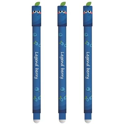 Eberhard Faber 599060 – Kulspetspenna raderbar blåbär, 3 fruity rase it pennor, gelpenna blå 0,7 mm Eberhard Faber 599060 – Kulspetspenna raderbar blåbär, 3 fruity rase it pennor, gelpenna blå 0,7 mm