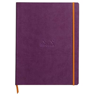 Rhodia 117710C rama Anteckningsbok (med mjukt lock i formatet DIN A4+, 220 x 297 mm, 80 ark, mikroperforerat, linjerat, med elastiskt band, bokmärken, stretchig innerficka) 1 styck, lila Rhodia 117710C rama Anteckningsbok (med mjukt lock i formatet DIN A4+, 220 x 297 mm, 80 ark, mikroperforerat, linjerat, med elastiskt band, bokmärken, stretchig innerficka) 1 styck, lila