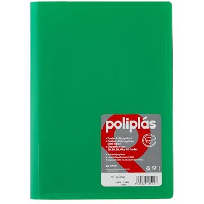 Grafoplás Grafoplas I Plastfodral I 40 Genomskinliga Fodral I Din A4-Storlek Grön I Serie Polypler Opak I Tillverkad i Spanien I Flexibla Kepsar I Stor Förvaringskapacitet Grafoplás Grafoplas I Plastfodral I 40 Genomskinliga Fodral I Din A4-Storlek Grön I Serie Polypler Opak I Tillverkad i Spanien I Flexibla Kepsar I Stor Förvaringskapacitet