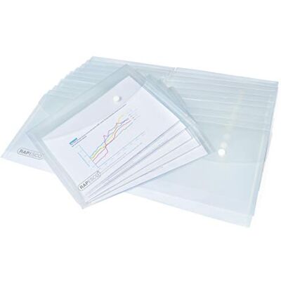 Rapesco 1500 ECO Kuvertmapp, Återvunnen Plast, A5, Transparent, 25 Pack Återvunnet material, transparent Rapesco 1500 ECO Kuvertmapp, Återvunnen Plast, A5, Transparent, 25 Pack Återvunnet material, transparent