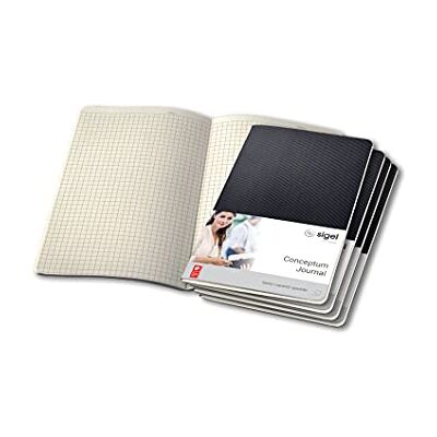 Sigel CO862 anteckningsblock svart, ca A5, 64 sidor rutiga, tillverkade av hållbart papper, konceptum 5-pack Sigel CO862 anteckningsblock svart, ca A5, 64 sidor rutiga, tillverkade av hållbart papper, konceptum 5-pack