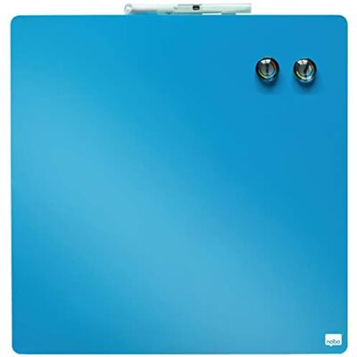 Nobo fyrkantig magnetisk mini whiteboard, ramlös, torrtorkbar, lätt att rengöra, väggmontering, hem/kontor, 360 x 360 mm, blå, 1903873 Nobo fyrkantig magnetisk mini whiteboard, ramlös, torrtorkbar, lätt att rengöra, väggmontering, hem/kontor, 360 x 360 mm, blå, 1903873