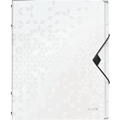 Leitz WOW Sorteringsmapp, A4, upp till 200 ark, integrerat register, 6 fack, elastiskt band, vit, 46330001 Leitz WOW Sorteringsmapp, A4, upp till 200 ark, integrerat register, 6 fack, elastiskt band, vit, 46330001